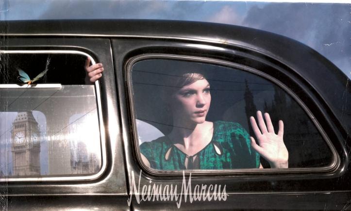 Neiman Marcus advertisement — woman in taxi window